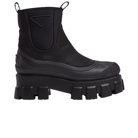 prada duck boots|prada monolith leather & nylon lug sole combat boots.